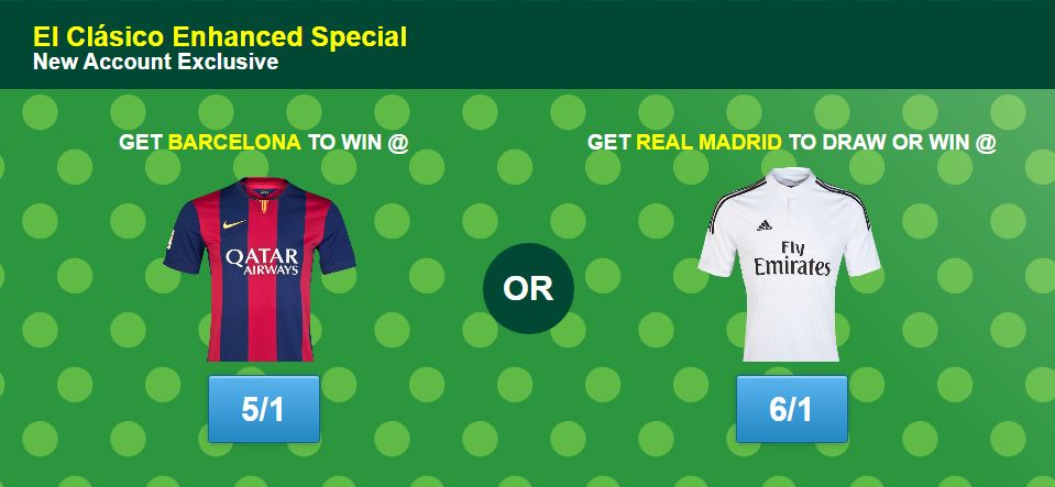 El Clasico odds boosts